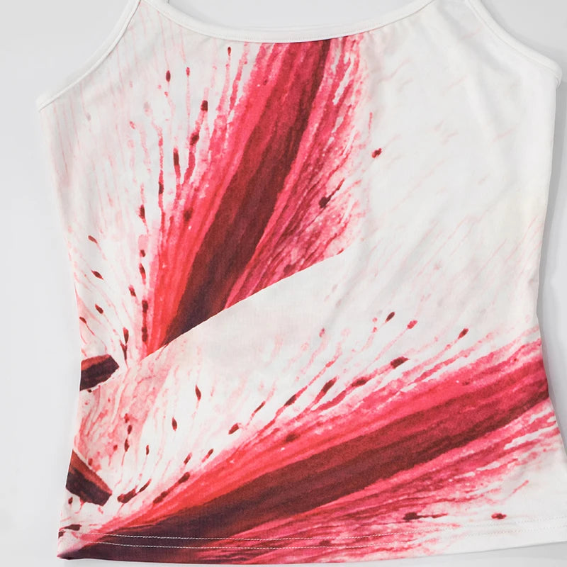 'S Spring And Color Collision Camisole Graphic Print Camisole Top Simple