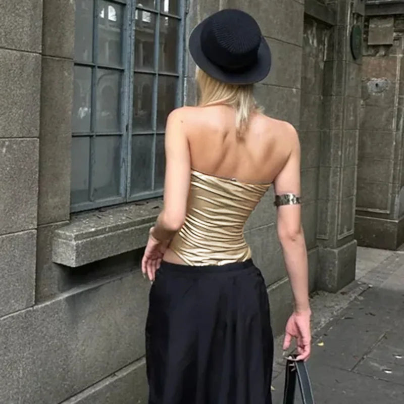 Tie Knot Sleevele Skinny Backless Bodyuit Sweet Bodyuit