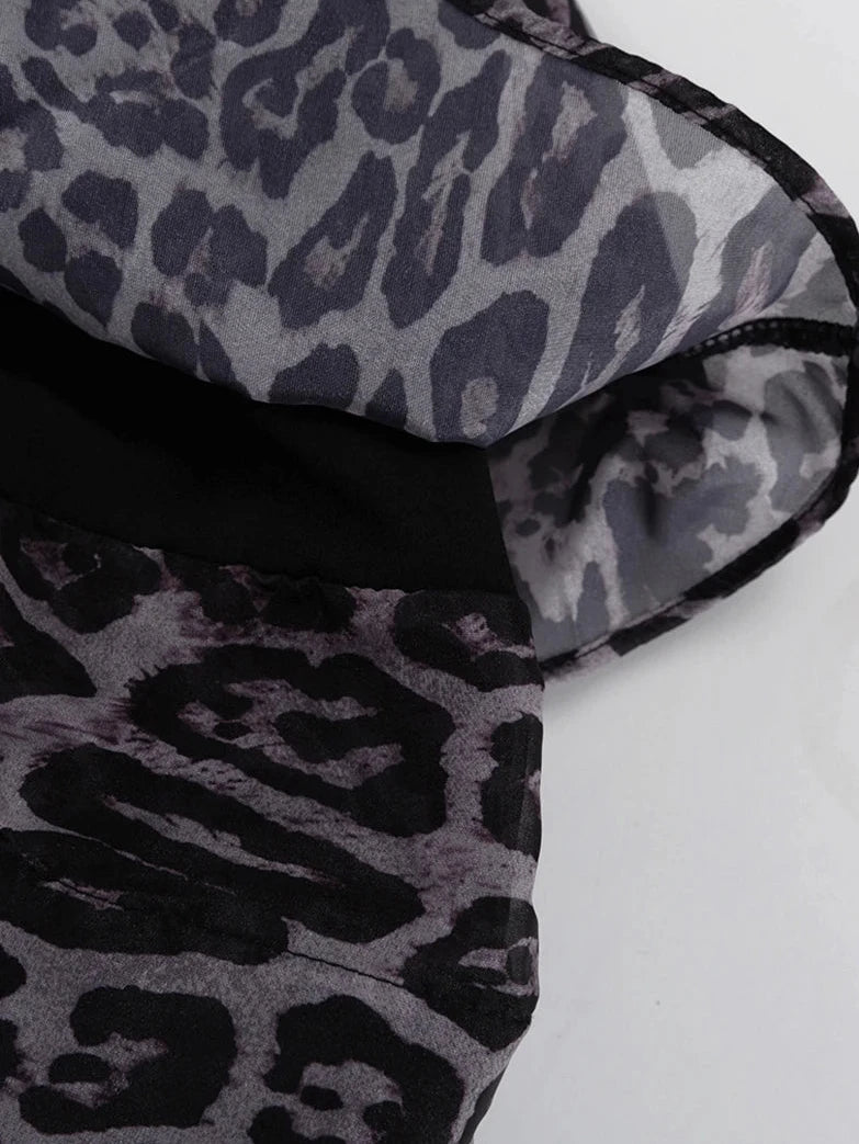 Leopard Long Sleeve Mini Dress