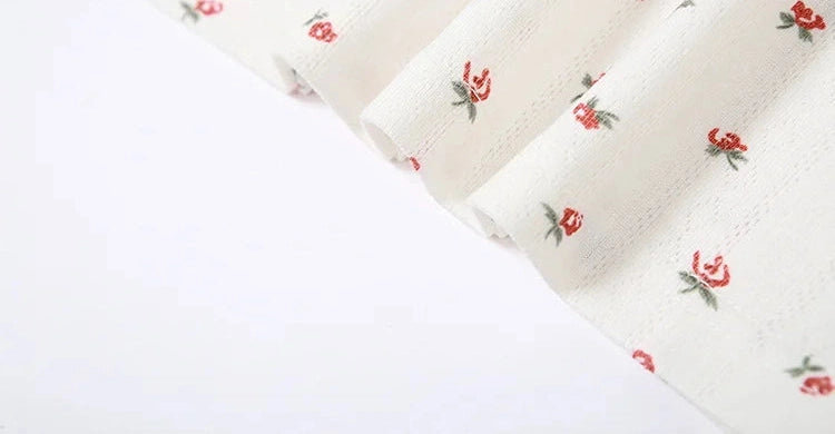 Sweet Floral print Two Piece Set Unique Shape Spaghetti Strap Top High Waist Hip Skirt suit