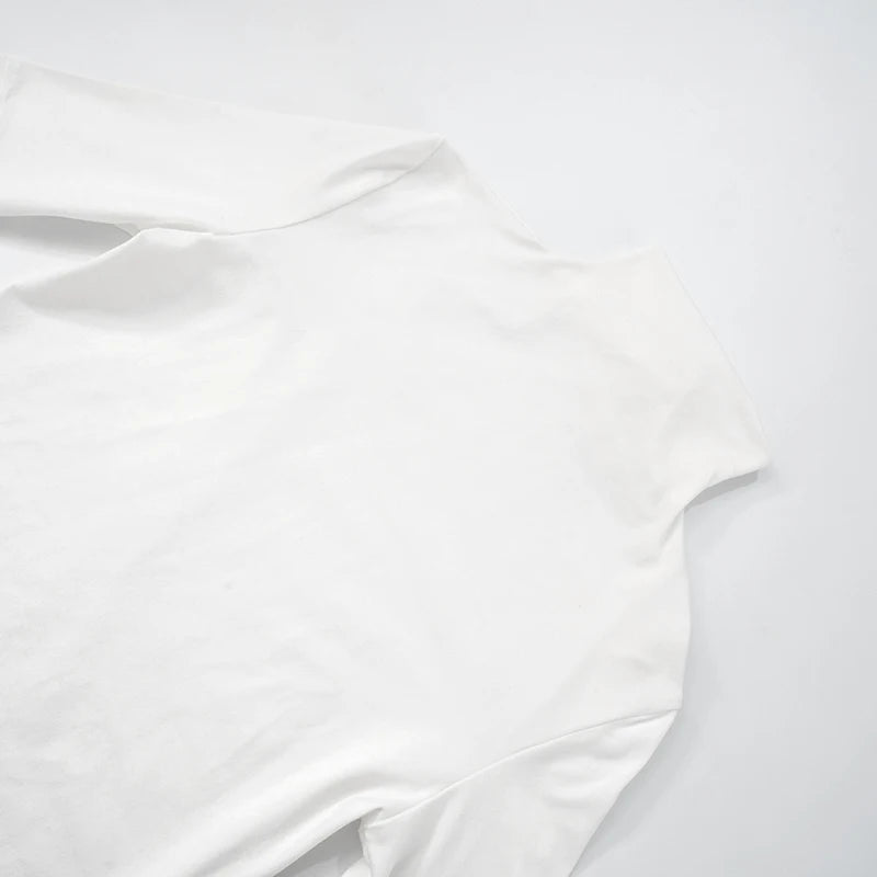 Spring And 'S Color High Neck Half-Sleeved Tight Slim al T-Shirt Top Commuter
