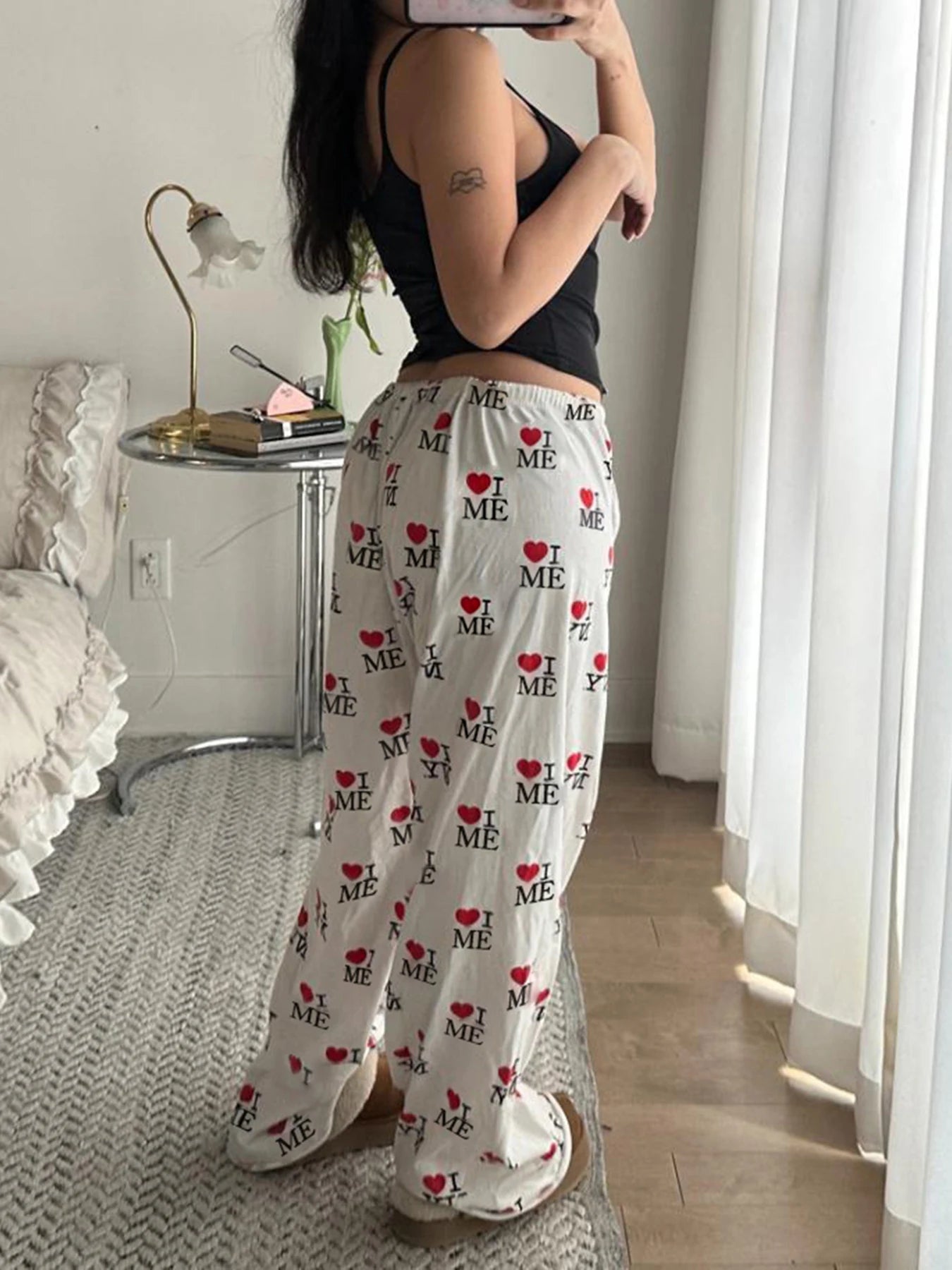 Jogger Looe Sweatpant Lace-up Letter Pant Trouer