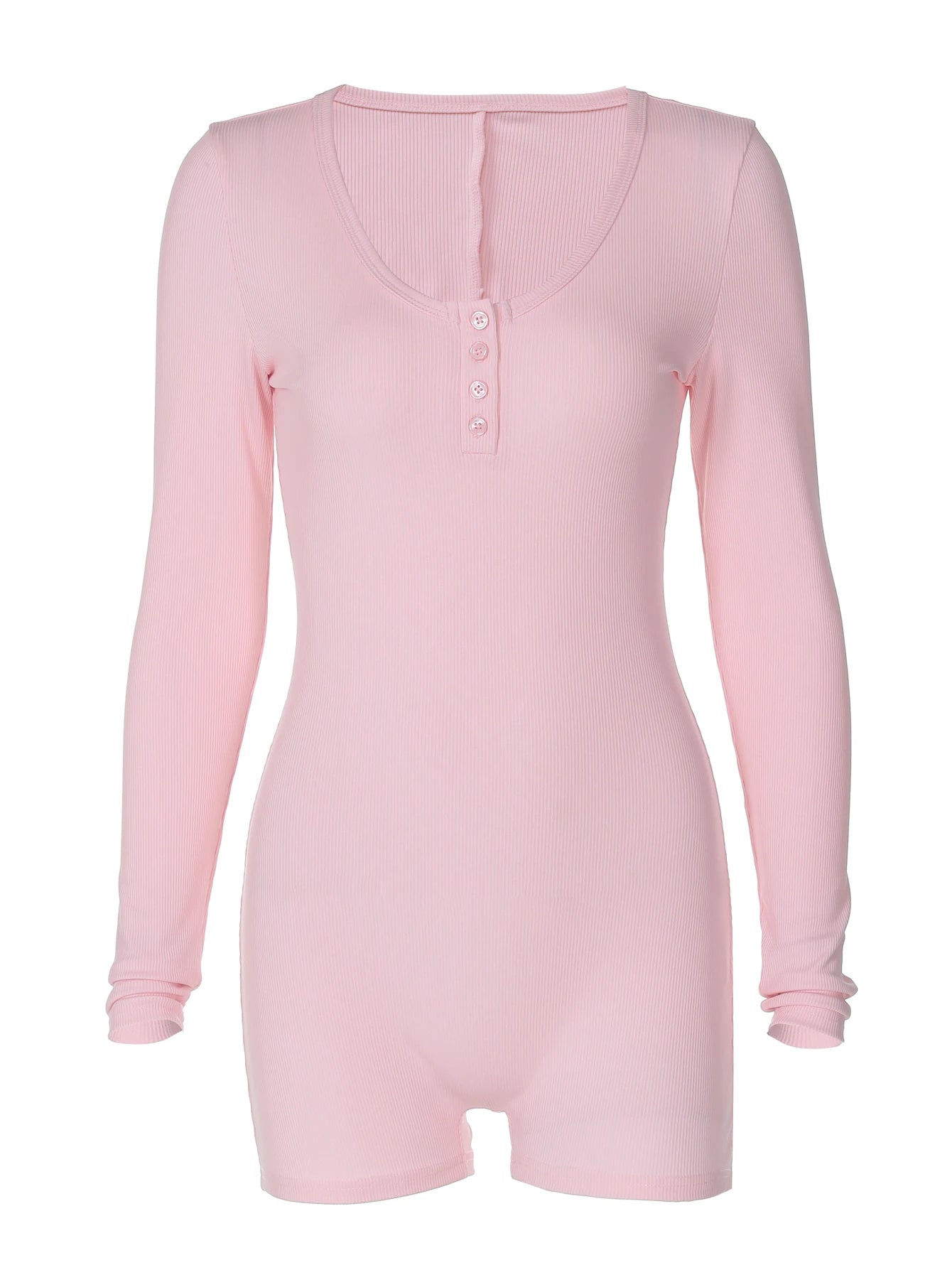 Long Sleeve Playsuits Solid Bodycon Jumpsuits Rompers Workout Sport