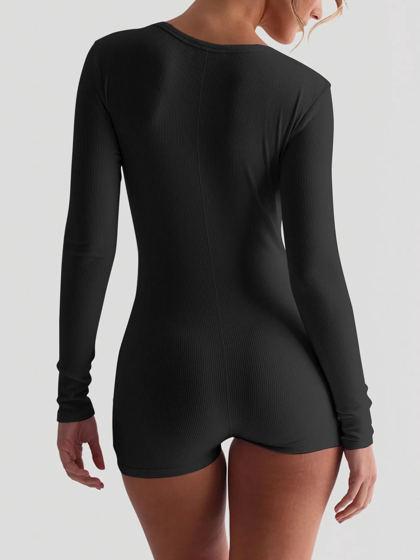 Long Sleeve Playsuits Solid Bodycon Jumpsuits Rompers Workout Sport