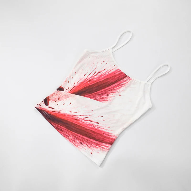 'S Spring And Color Collision Camisole Graphic Print Camisole Top Simple