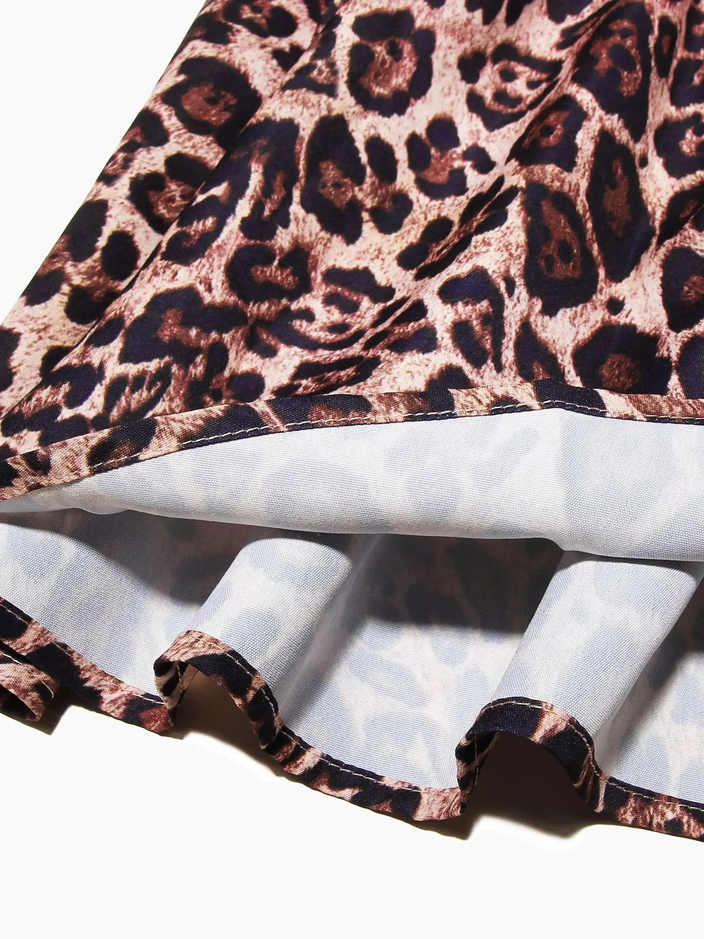 High-end Leopard Backless Dress Sweet and Spicy A-line Dresses