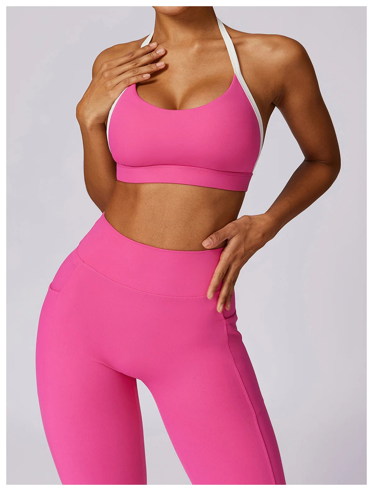 2 Pieces Tracksuit Yoga Set Workout Sports Gym Fitness Long Sleeve Crop Top High Waist Leggings Sports Suits