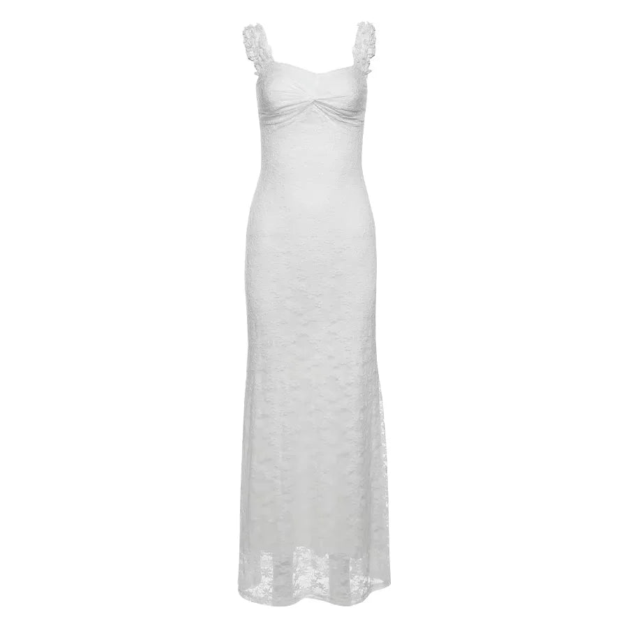 Ankle-Length Dress Knit Cleavage Backless