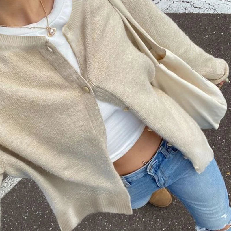 Cardigan All-match Single-breat Knit Coat Sweater