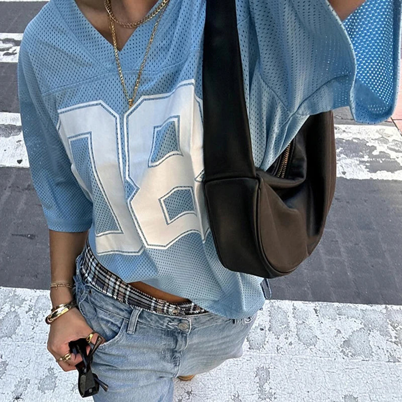Looe Tee Shirt V-neck Overiz Short Sleeve