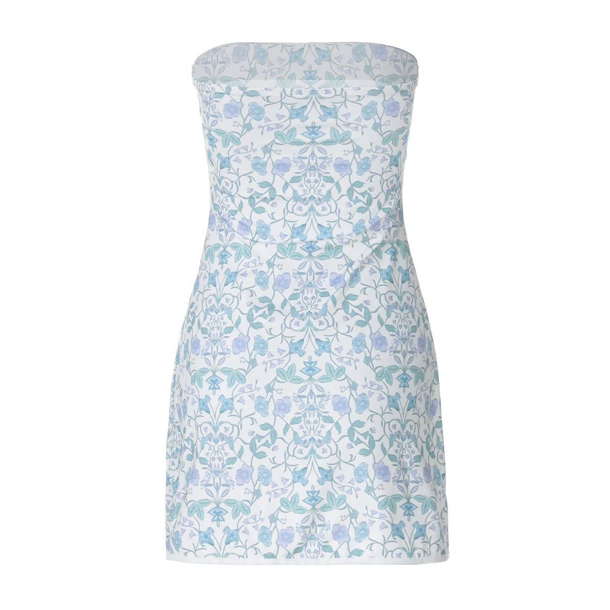 Floral Strapless Patchwork Bodycon Mini Dress