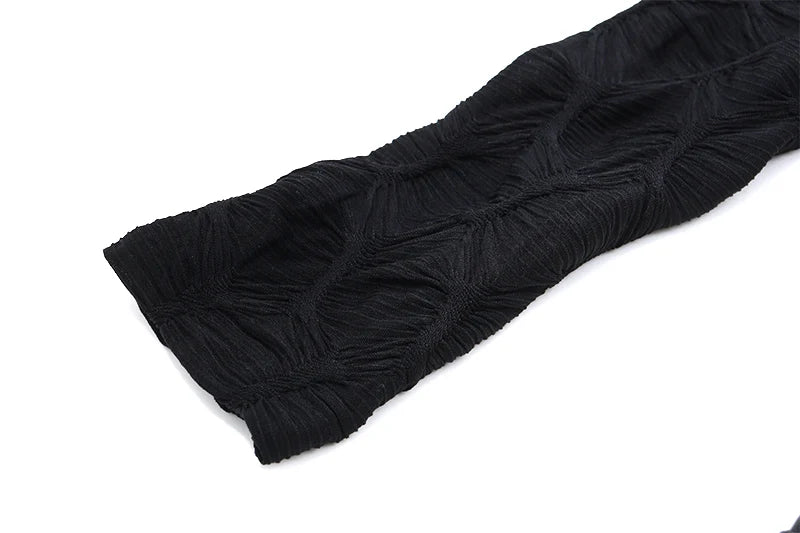 Black Mesh Ruched Top