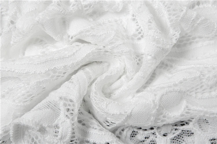 White Ruffles V-Neck Crop Top and Mini Skirt Set