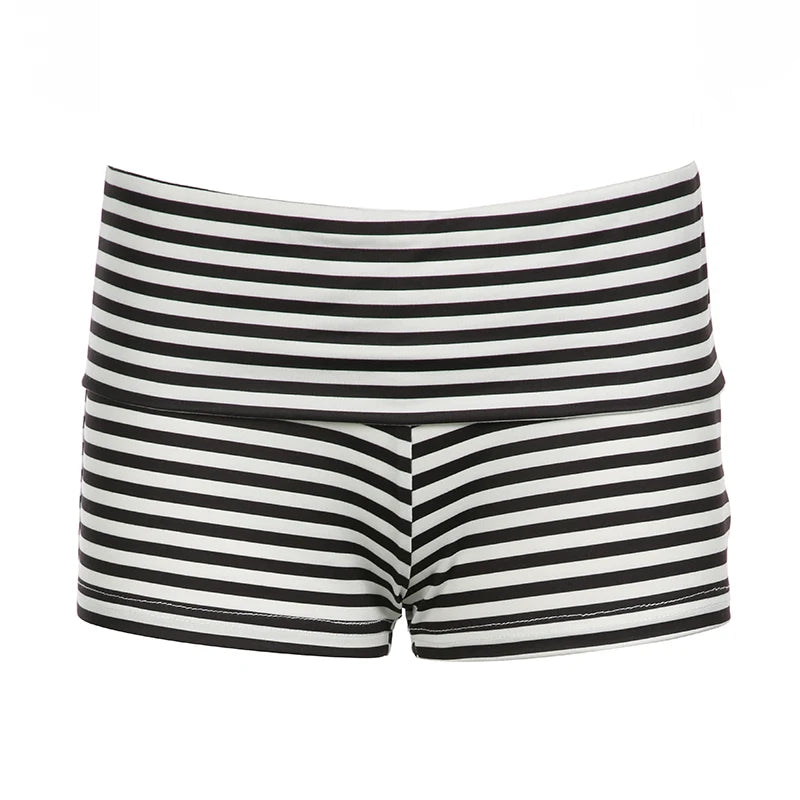 Low Waisted Striped Print Shorts 's Mini Bottoms