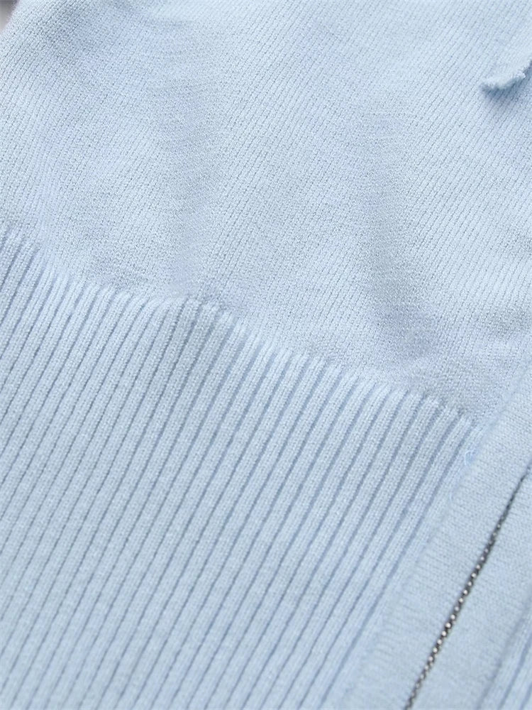 Knit 2 Piece-Set Trousers Hoodie Tracksuit Crop top Knit And Pants Sets Trousers