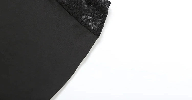 Lace Patchwork Two Piece Set Halter Backless Sheer V-neck Tanks Trim Matching Long Skirt Suits