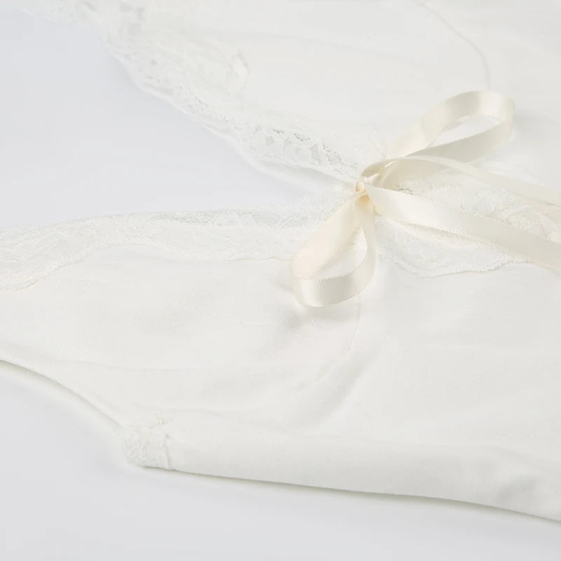 sweet V-Neck Lace Camis Slim Crop Top Sleeveless Vests