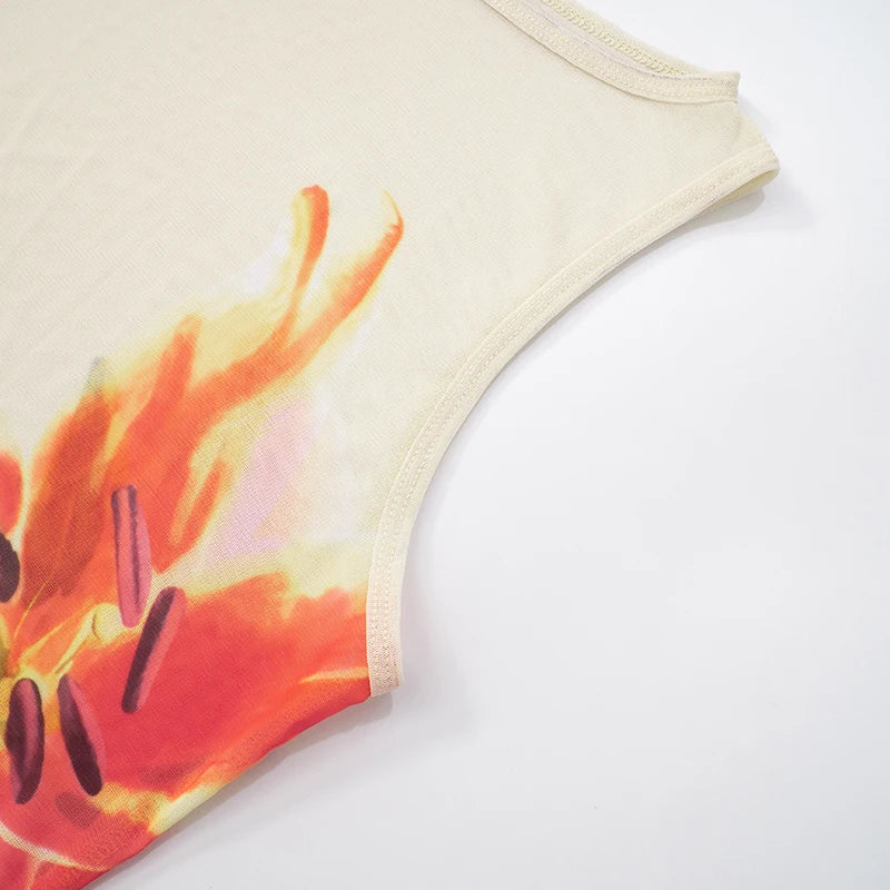 And Dress Light See-Through Pullover Sleeveless High Split ed