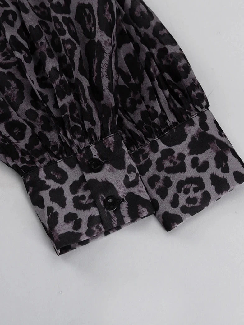 Leopard Long Sleeve Mini Dress