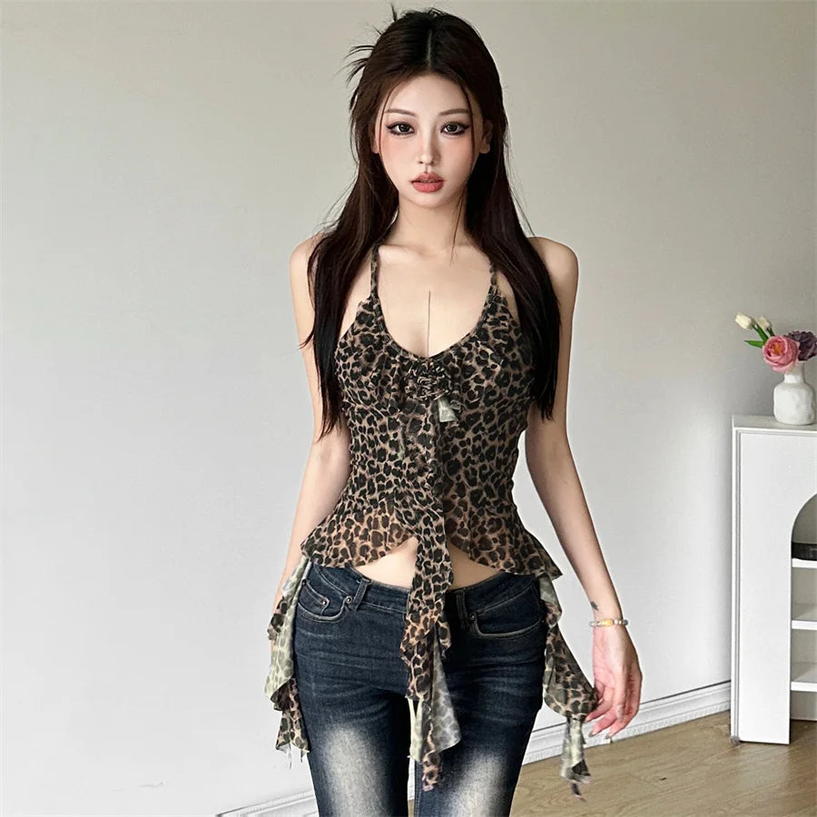 Hip-hop Cute All-match able Thin Backless Halter Vest