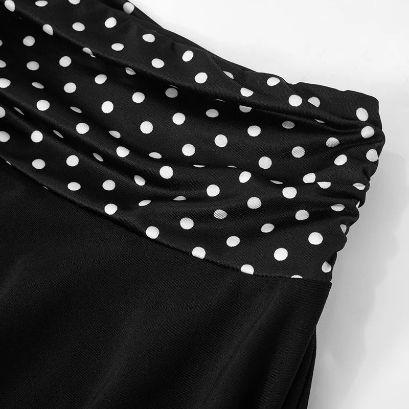 Patchwork 2 Piece-Set MIni Skirt Lace-Up Contrast Backless Cropped Top And High Waist Skirt Sets