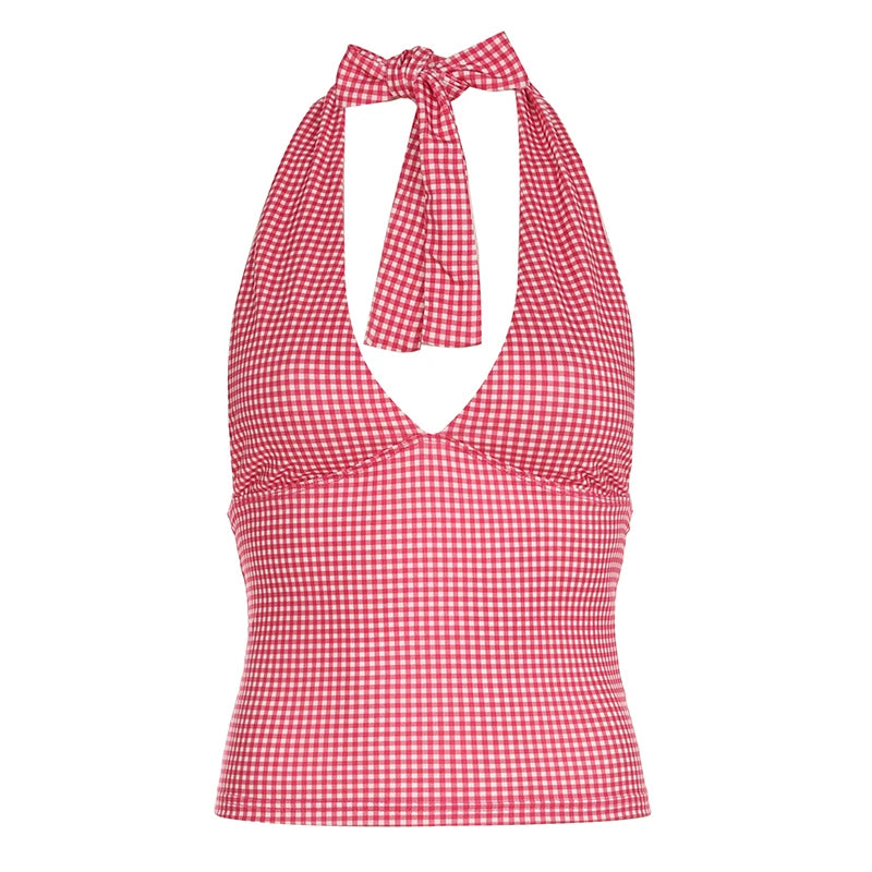 Halter Neck Camisole Backless Print Bustiers Slim 's Top