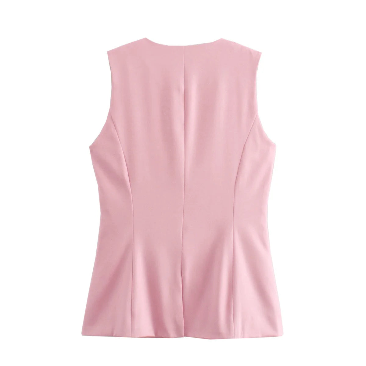 White Sleeveless Vest Button Vests for Jackets Pink Vest Top Street Tailored Vest