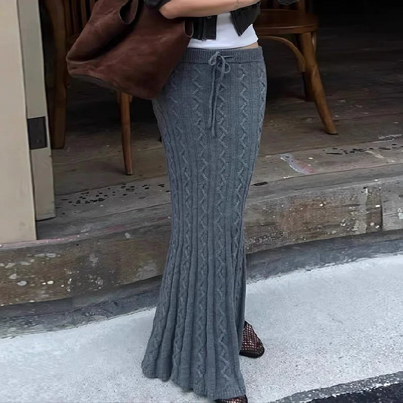 Long Trumpet Skirts Low Waisted Bottoms
