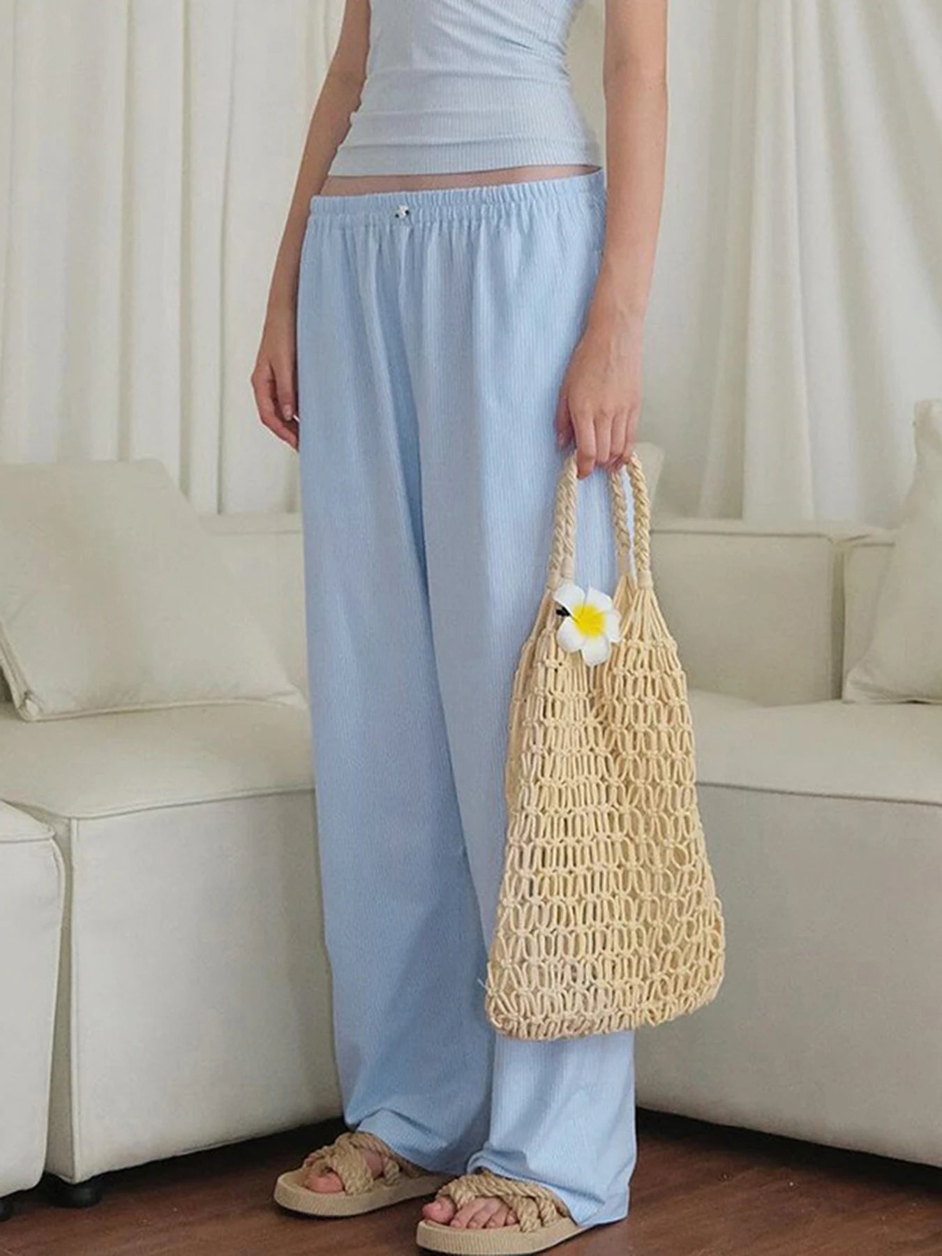 Joggers 's Trousers Elastic Waisted Loose Pants Oversized Bottoms
