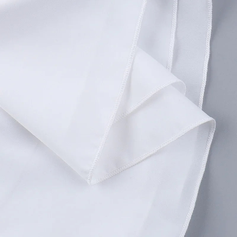 Square Collar Hollow Out Dress White Long Sleeve Mini Dress Slim Dress