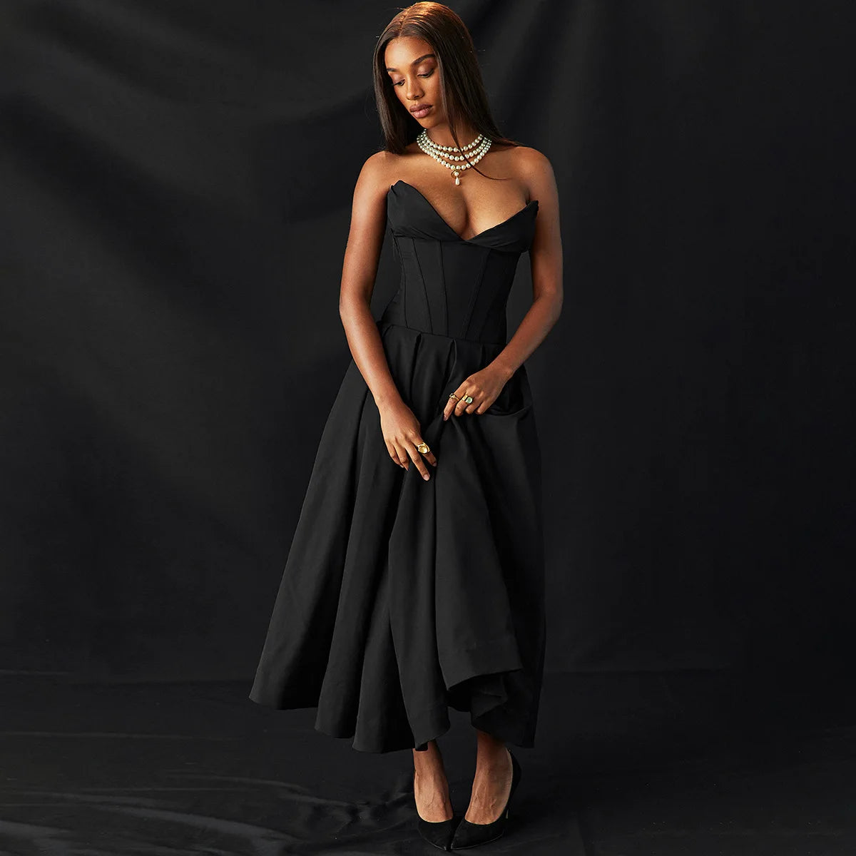 Strapless mal Occasion Dress Midi Dresses Red Wedding Guess Dress