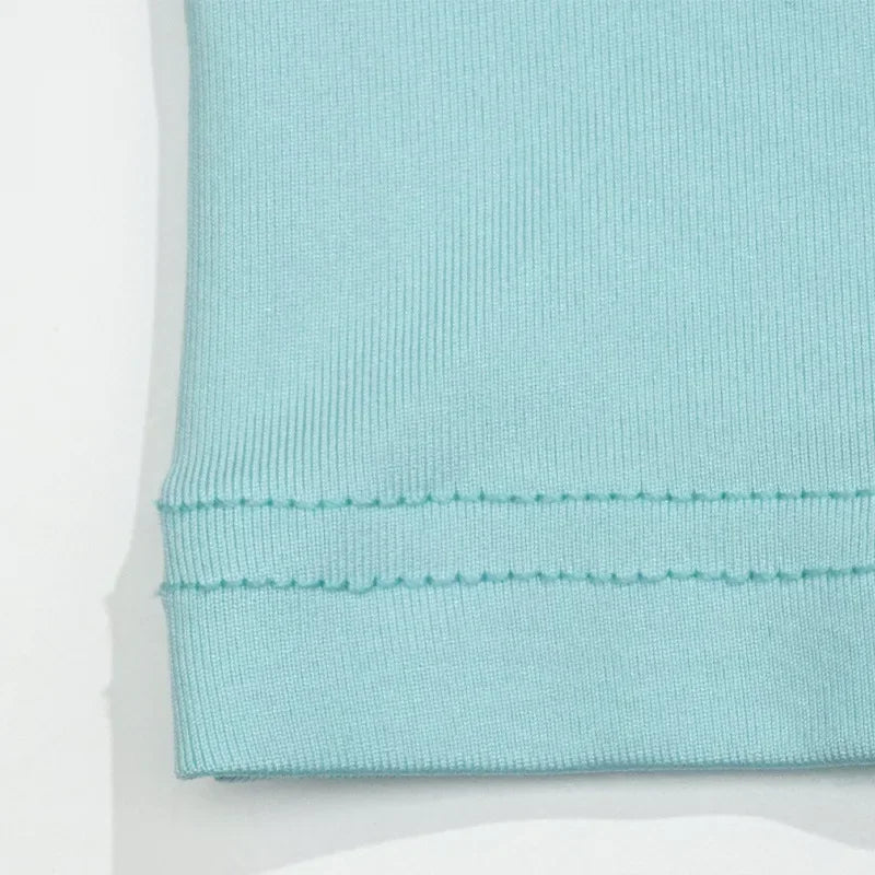 Blue Sleeveless High-Waisted Set