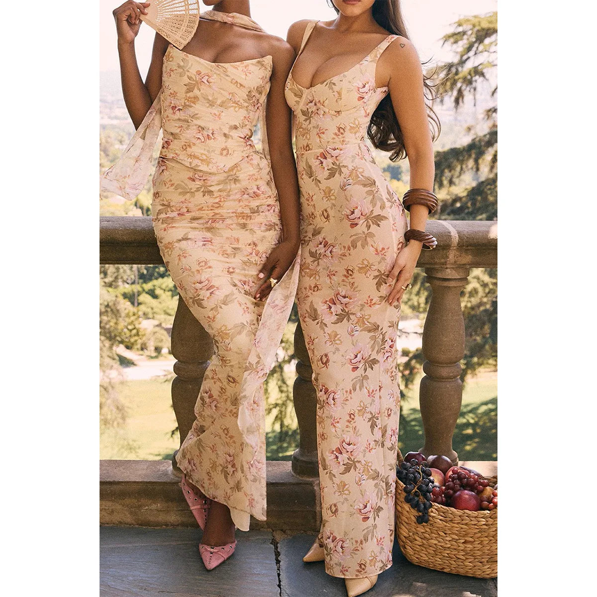 2 Pieces Dress Set with Scarf Matching Sets Cropped Top and Long Dress Set Casual Dress