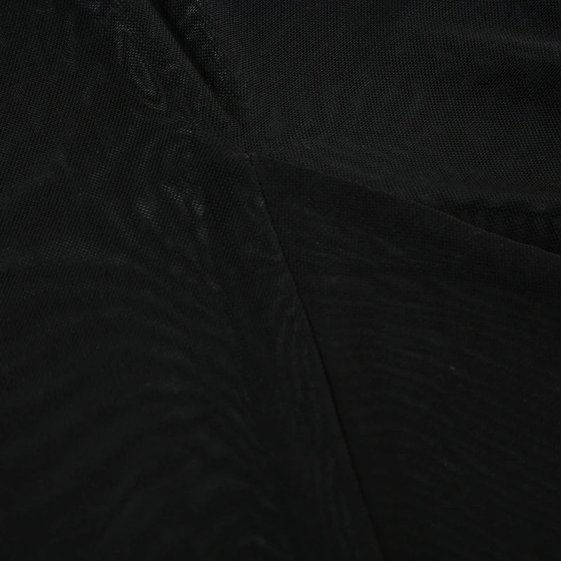 Mesh Skirts Low Waisted Long Black Knitted 's Bottom