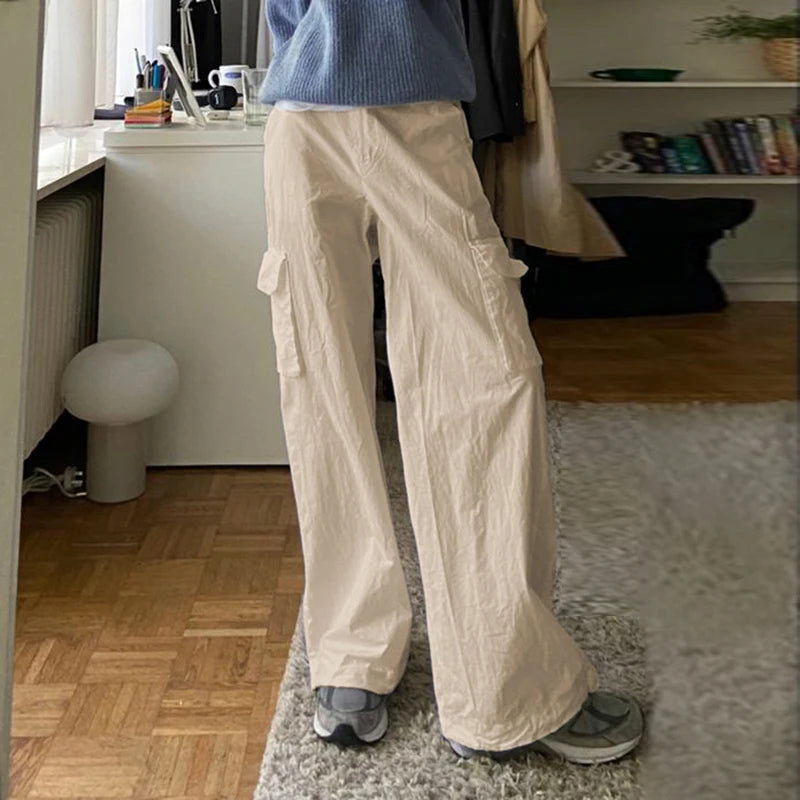 Joggers Cargo Pants Drawstring Wide Leg Trousers 's Bottoms