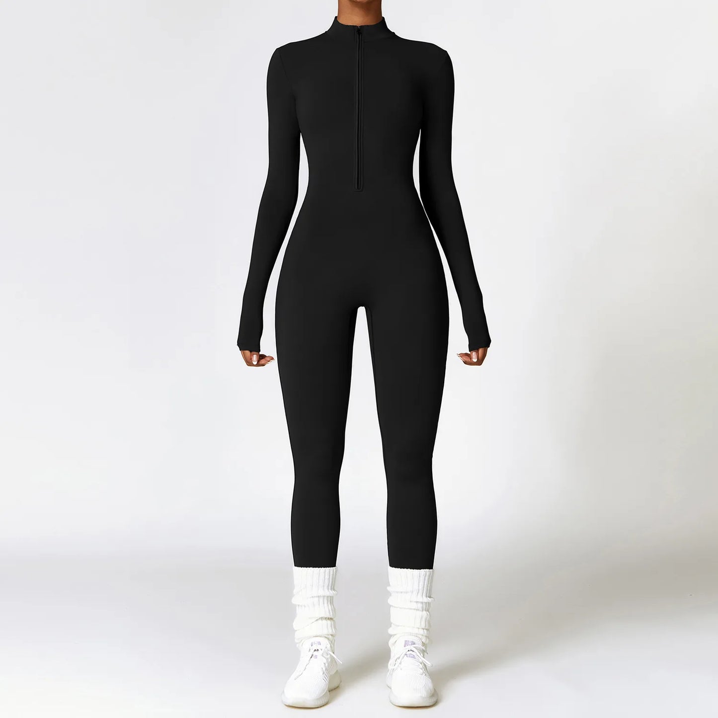 Zipper Yoga Rompers Long Sleeved One-piece Sports Gym Jumpsuits Workout High-intensity Fitness Skin-tight Garment