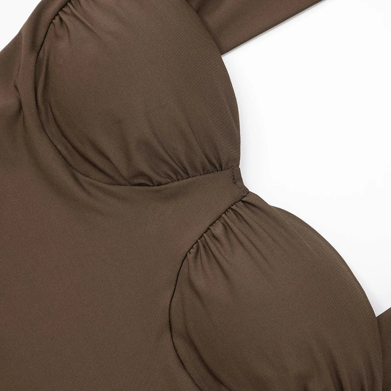 'S Color Sleeveless Split Mesh Patchwork Hanging Neck Strapless A-Line Pleated Hem Dress