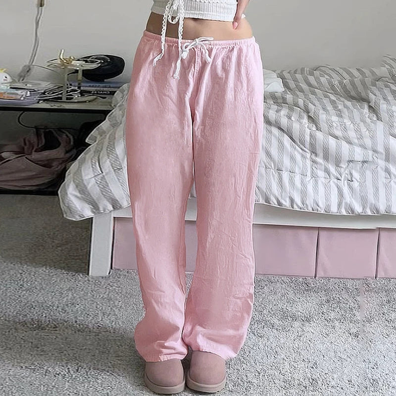 Loose Sweatpants Joggers Pink Trousers Retro Pants