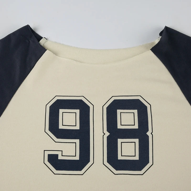 Looe Shirt Slah Neck Patchwork