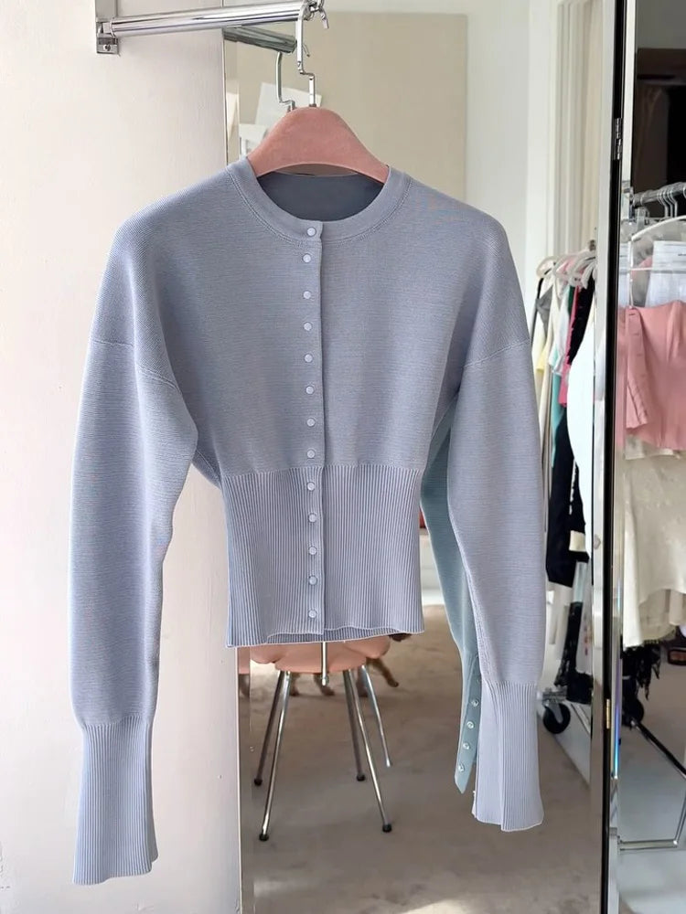 Knit Cardigan Top Ribbed Patchwork Slim Cropped Inner Top Knit Cardigan Out