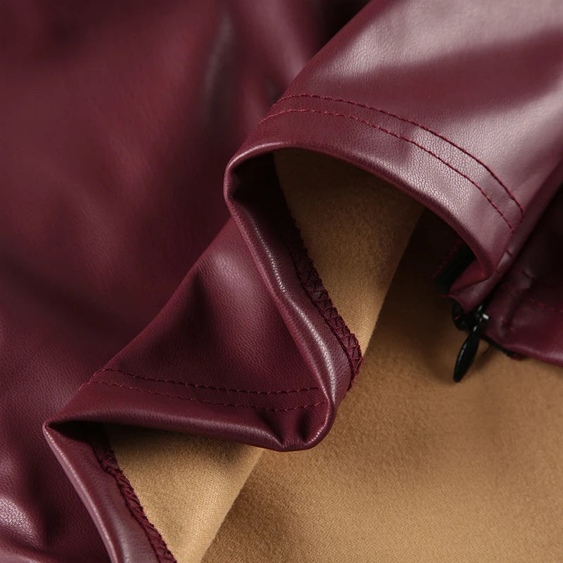 Halter Square Neck Top Wine Slim Backless PU 's Top