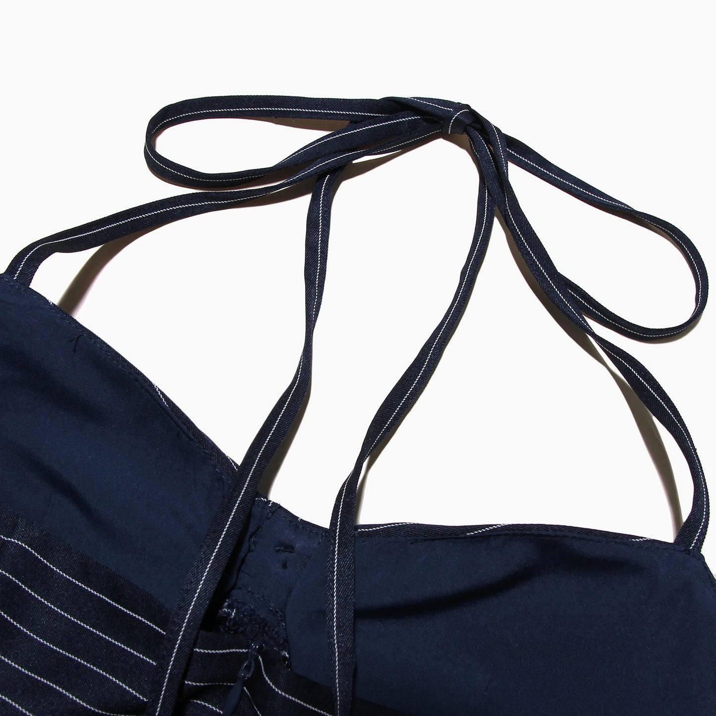 Pure Desire Striped Hanging Neck, Waist, and Bareback Dress for Niche High End Dress