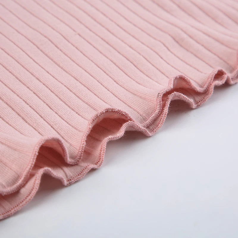 Patchwork Pink Tee Shirts Lace-up Bow Kawaii 's Crewneck Long Sleeves Slim Top