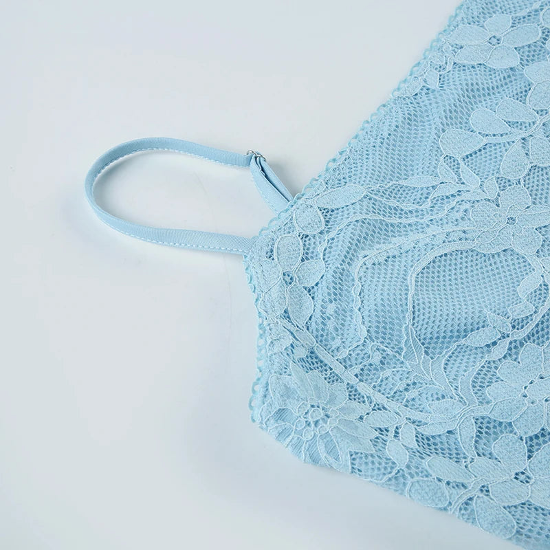 Blue See Through Top Low Waist Maxi Skirt Set