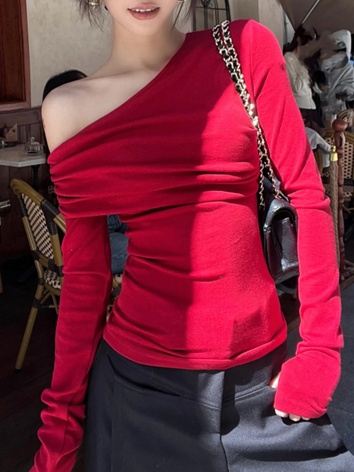 Asymmetrical Top Long Sleeved ing