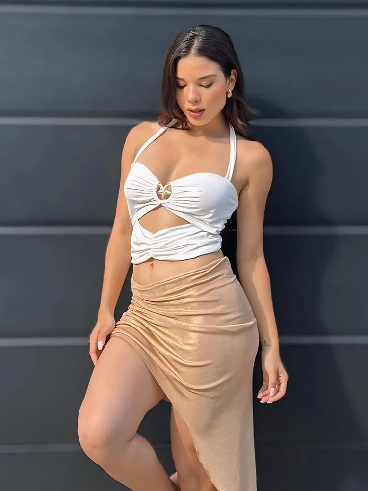 Halter Hollow Tank Top