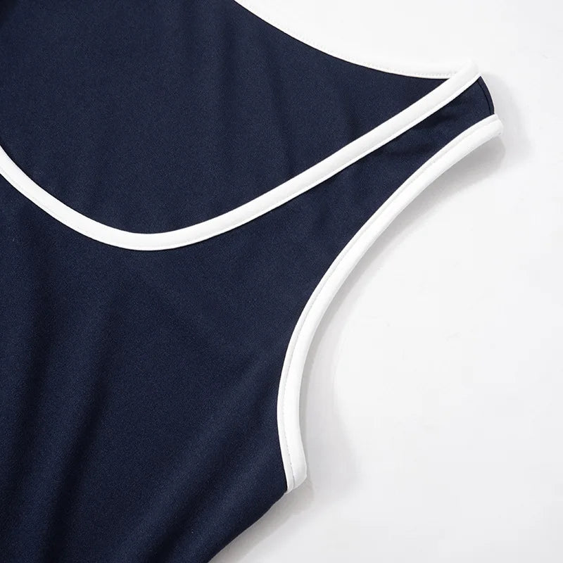Navy Blue Pocket Mini Dress