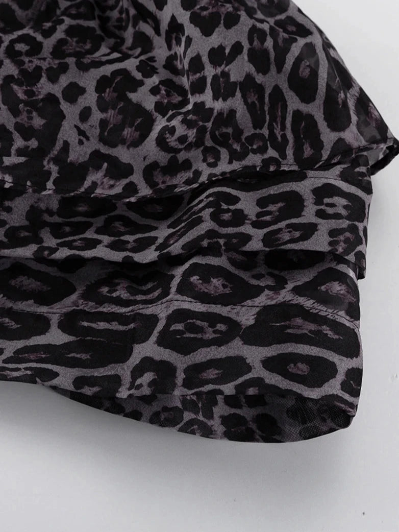 Leopard Long Sleeve Mini Dress
