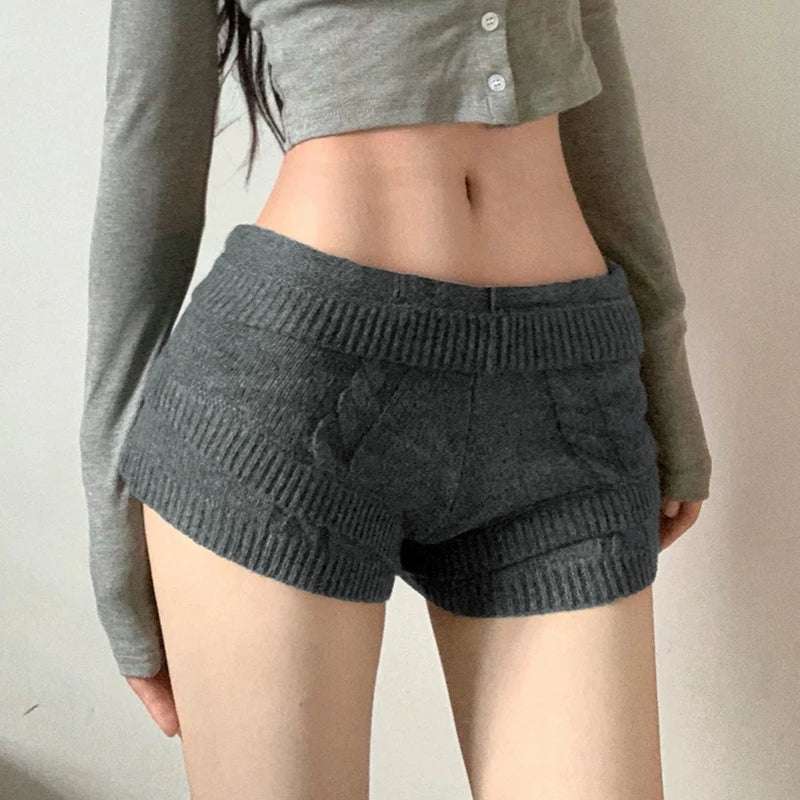 Slimming Knit Shorts Color 's Bottoms Leisure Comt