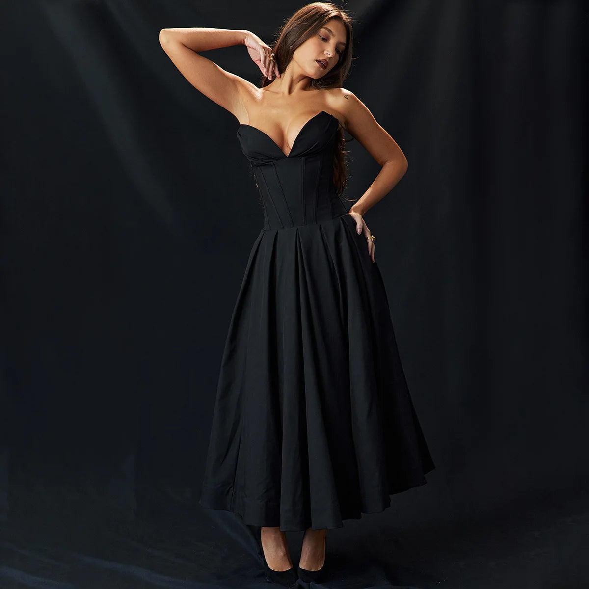 Strapless mal Occasion Dress Midi Dresses Red Wedding Guess Dress